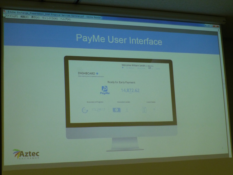 写真⑫　画面は、Aztec社が提供している電子請求書（E-Invoicing）ソリューション「PayMe」のメニュー画面。中南米や北欧を中心として、北米、欧州、オーストラリアなどで導入が進んでいる