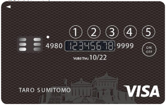ロック機能付きクレジッ トカード」の券面イメージ