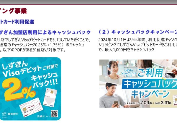 静岡銀行のVisaデビットは自社加盟店で常時2％キャッシュバック、加盟店は半年で倍増に