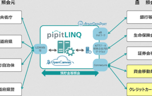 「pipitLINQ」の照会業務デジタル化の仕組み（出典：NTTデータの報道発表資料より）